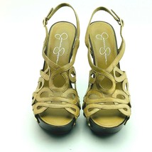 Jessica Simpson Womens Shoes Size 8B Beige Leather Heels Sandals - £23.60 GBP