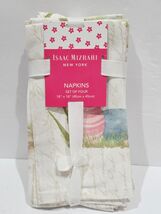 Isaac Mizrahi Easter Bunny Rabbit Cloth Fabric Dinner Napkins Set of 4 - $23.75