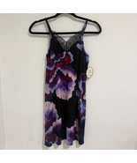 Soma Cool Nights Chemise PJ Regal Floral Black NWT XS Lace V Neck Shelf Bra - €30,62 EUR