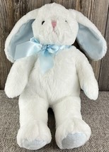 The Bearington Collection White and Blue Bunny Rabbit Plush Stuffed Animal 17&quot; - £15.08 GBP