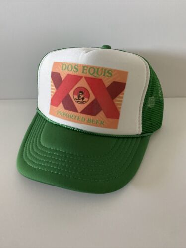 Primary image for Vintage Dos Equis Beer  Trucker Hat Adjustable snapback Hat Green Unworn