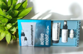 DERMALOGICA SET: ACTIVE MOIST 3.4oz, SKIN HYDRATING BOOSTER .25oz, Toner... - $54.95