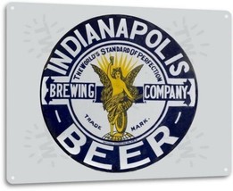 Indianapolis Brewing Beer Logo Retro Bar Pub Man Cave Wall Decor Metal T... - £9.38 GBP