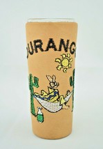 Durango Colorado Stitched Leather Sleeved Jigger Shot Glass Collectible - £9.87 GBP