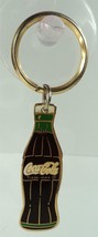 Vintage 1986 Coke Coca-Cola Glass Bottle Logo Keychain Key Ring - £7.66 GBP