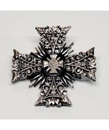 Accessocraft NYC Maltese Cross Sunburst - Silver Pewter Tone Brooch Fili... - $348.29 MXN