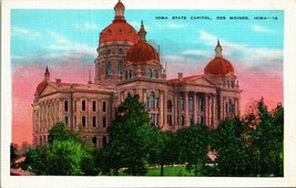 State Capitol Building Des Moines Iowa IA UNP Linen Postcard - £3.11 GBP