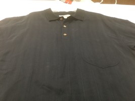 Tommy Bahama Large Silk Polo Black Men’s Short Sleeve Shirt Collared - $14.84