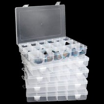 5Pack Plastic Organizer Box With Adjustable Dividers, 18 Compartments Je... - £31.05 GBP
