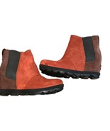 Sorel Joan Of Arctic Chelsea Wedge Carnelian  Suede Leather Boots 8 - $37.62