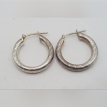 Vintage Medium Hoop Sterling Silver Earrings - £22.60 GBP