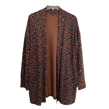 Sanctuary Lenox Leopard Print Cardigan Sweater Size LP Brown Lagenlook F... - $24.74