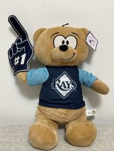 Tampa Bay Rays 18” Plush Bear MLB Genuine Merchandise Finger Good Stuff NWT. - £18.96 GBP