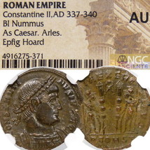Constantine II Epfig Hoard RARE RIC &#39;R2&#39; Soldiers WREATH Coin Arles, France mint - £188.65 GBP