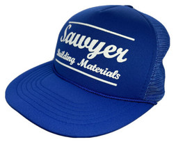 Vintage Sawyer Building Materials Rope Meshback Snapback Trucker Hat Cap - £15.50 GBP