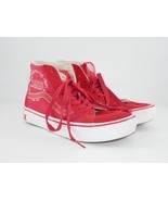Vans Sk8 Hi Sixty Six Women&#39;s 6 Shoes Red Comfycush Canvas Skater Sneakers - £31.46 GBP