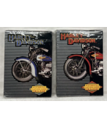 1997 Harley Davidson Playing Cards History 1903 to 1950 Set of 2 Blue/Re... - $12.50