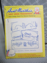 Vintage Aunt Martha&#39;s Hot Iron Transfers His &amp; Hers Flowers &amp; Butterfly Nos - $4.95