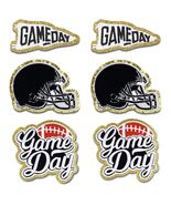 Tmtains 6Pcs Game Day Embroidered Iron-On Patches Football Helmets Black - $13.18 CAD