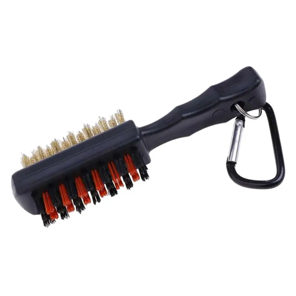 Sporting A Sided Club Brush Groove Cleaner Tools Club Cleaner with Carabiner Cle - £23.90 GBP