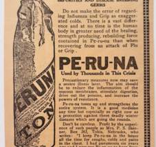 1923 Peruna Influenza Quack Medicine Advertisement Medical Grip Vintage ... - $369.57 MXN