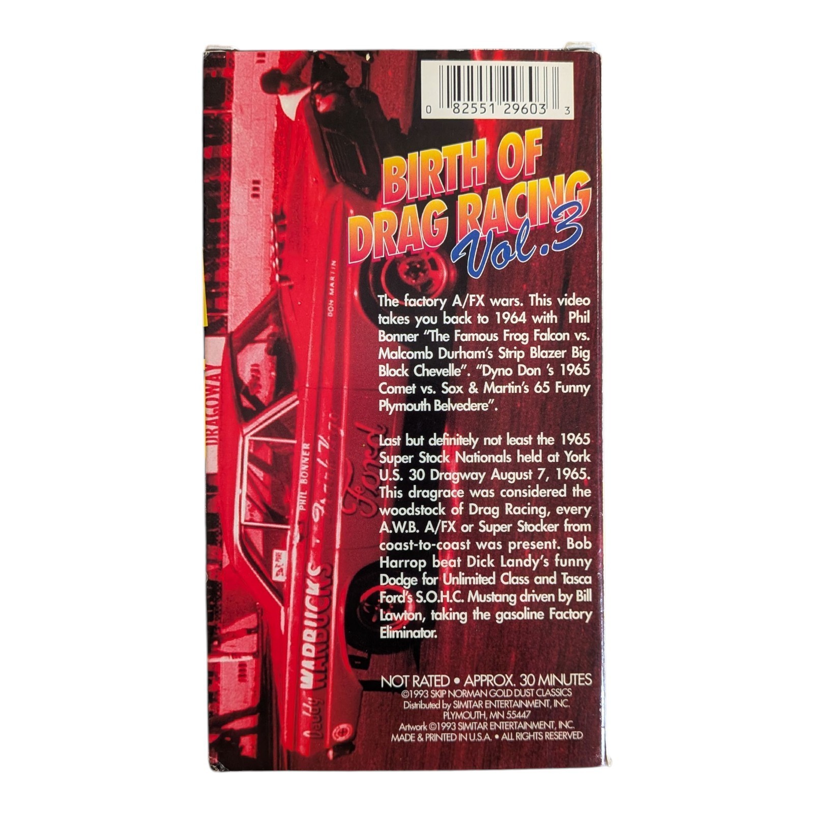 Gold Dust Classics & Winnebago Presents Birth of Drag Racing Vol 3 VHS 1993-RARE Item image 3