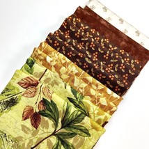 Autumn Leaves Fabric Fat Quarter 6 Pack Fabrics from Andover etc. 100% Cotton - £12.98 GBP