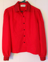 vintage 70&#39;s Land&#39;n Sea button close shirt size 10 long sleeve red made in USA - £9.61 GBP