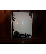 VINTAGE 1950  REVERSE PAINTING SILHOUETTE ON  GLASS OF STAGE COACH W/ SI... - £18.47 GBP