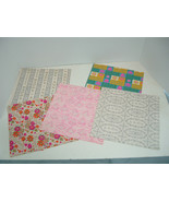 Vintage gift wrap folded squares mixed 6 design lot for your shower, bab... - $19.75