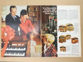 1966 Hammond Organs Christmas Calvert Martini Full Page Print Ad 21&quot; x 13.5&quot; - £5.66 GBP