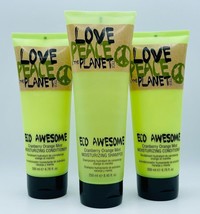 Tigi Love Peace Planet Eco Awesome Moisturizing (1) Shampoo &amp; (2) Conditioner - £46.90 GBP