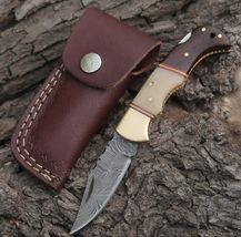 Handmade Damascus Knife Folding Blade Pocket knives Tactical Hunting Out... - $29.65+