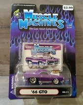 Muscle Machines Die Cast Car 1:64 Scale '66 GTO New on Card 00-11 2000 Purple  - $13.99