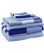 Kapoor Home 6pc Bath Towel Set Blue Gray White Striped 54x27/26x16/12x12 - $343.85 MXN Kapoor Home 6pc Bath Towel Set Blue Gray White Striped 54x27/26x16/12x12 - $343.85 MXN