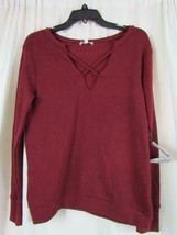NWT Crave Fame Almost Famous Cabernet Long Sleeve Sweatshirt Org $34 - £8.19 GBP
