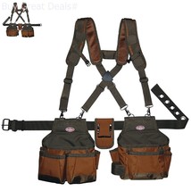 Construction Tool Belt Pouch Suspenders Carpenter Vest AirLift Suspensio... - £115.19 GBP