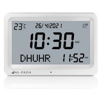 AL-FAJIA Automatic Digital 8 Azan Prayer Sounds Islamic White Clock for USA - $54.99