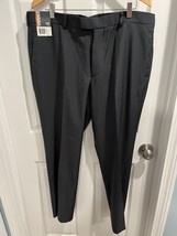 New Farah Men’s Dress Pants Slacks Size 38x30 Black Flat Straight Leg - $19.79