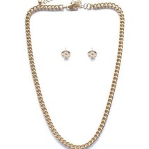 Violet Harper Elana Link Gold Plated Necklace and Earring Set In Box NWT - £18.98 GBP