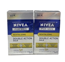 (2) Nivea For Men Revitalizing Double Action Balm Q10 Soothes Energizes, 3.3 Oz - £47.18 GBP