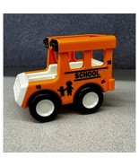 Vintage Tonka Chunky Wheels Yellow School Bus With Clicking Wheels 1987 - £6.92 GBP