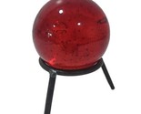 Ruby Red Glass Paper Weight Ball Controlled Bubbles Vtg - $21.73