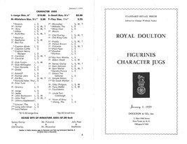 1959 Royal Doulton Figurines, Character Jugs Price List-6 pages - £4.71 GBP