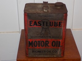 Vintage Eastlube Motor Oil 2 Gallon Empty Can - $44.55