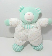 Eden Baby plush rattle green teddy bear stripes pastel pink blue polka dots bow - £38.94 GBP