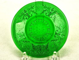 Emerald Green 4&quot; Sandwich Glass Plate, Anchor Hocking, Trinket Dish, Pin Tray - £15.49 GBP