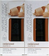 2 Nature&#39;s Origin Aromatherapy Cedarwood 100% Pure Stable Balance Essential Oil - £11.79 GBP