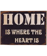 Rustic Box Sign Decor with Saying Home Is Where the Heart Is Wood Plaque... - £11.91 GBP