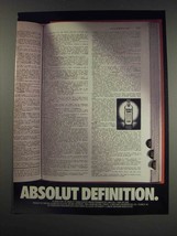 1991 Absolut Vodka Ad - Absolut Definition - £14.48 GBP